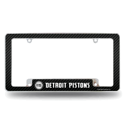 Detroit Pistons Black 12" x 6" Chrome Auto License Plate Frame