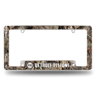 Detroit Pistons Mossy Oak Chrome Automotive License Plate Frame