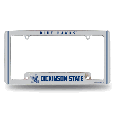 Dickinson State Blue Hawks Classic Chrome License Plate Frame