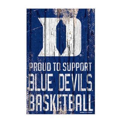Duke Blue Devils "Proud to Support" Wood Sign