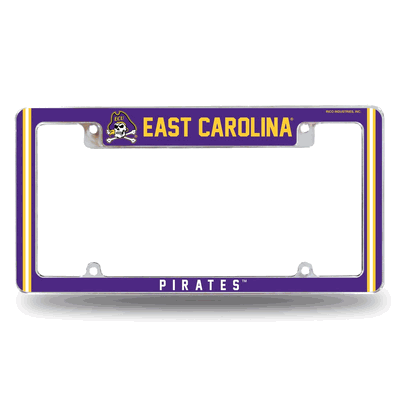 East Carolina Pirates Classic 12"x 6" Chrome Auto License Plate Frame