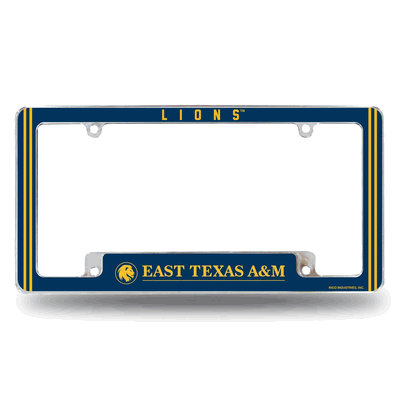 East Texas A&M Lions12"x 6" Chrome Automotive License Plate Frame