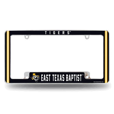 East Texas Baptist�Tigers 12"x 6" Chrome Auto License Plate Frame