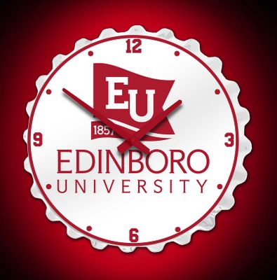 Edinboro Fighting Scots Team Spirit Bottle Cap Clock Sign-Primary Logo on White