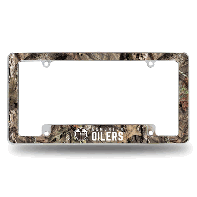 Edmonton Oilers Mossy Oak Chrome Automotive License Plate Frame