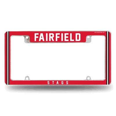 Fairfield�Stags12"x 6" Chrome Automotive License Plate Frame