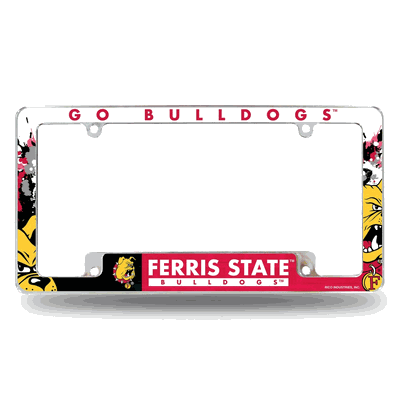 Ferris State Bulldogs Primary 12"x 6" Chrome Auto License Plate Frame