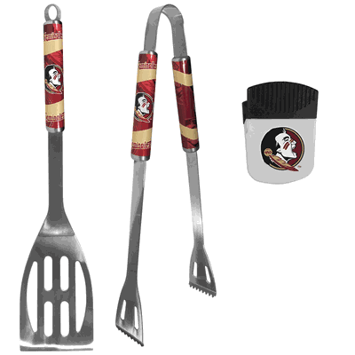 Florida St. Seminoles 2 pc BBQ Set and Chip Clip