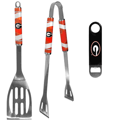 Georgia Bulldogs 2 pc BBQ Set and Bottle Opener