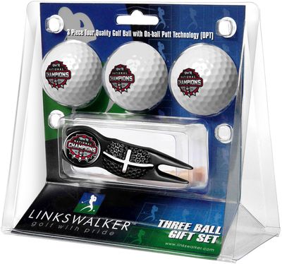 Georgia Bulldogs 2021 National Champions - Black Crosshair Divot Tool 3 Ball Gift Pack