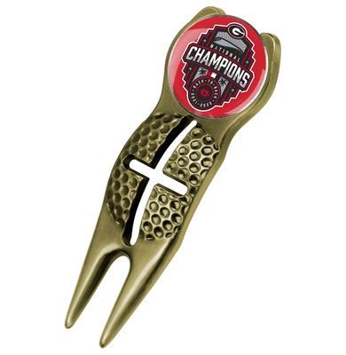 Georgia Bulldogs 2022 National Champions - Crosshairs Divot Tool - Gold