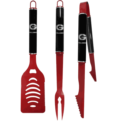 Georgia Bulldogs 3 pc Color and Black BBQ Set