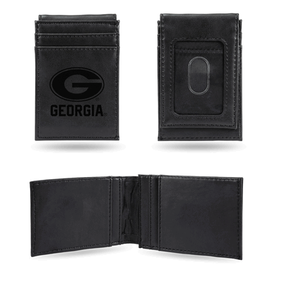 Georgia Bulldogs Black Laser Engraved Front Pocket Wallet