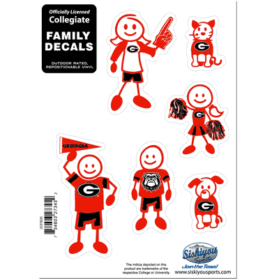 Georgia Bulldogs Family Decal Set - Small