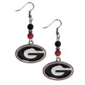 Georgia Bulldogs Fan Bead Dangle Earrings Georgia Bulldogs Fan Bead Dangle Earrings
