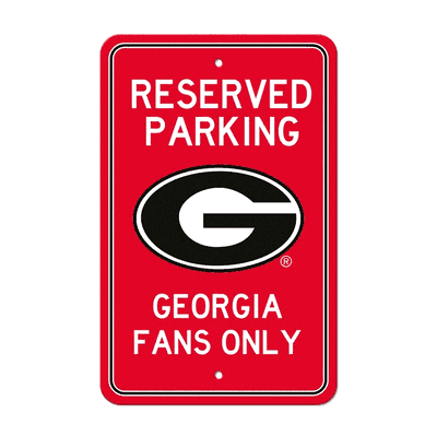 Georgia Bulldogs Team Color Reserved Parking Decor Sign
