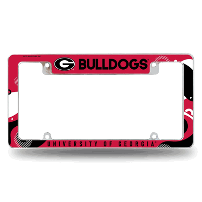 Georgia Bulldogs Wave 12" x 6" Chrome Automotive License Plate Frame