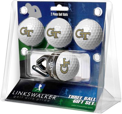 Georgia Tech Yellow Jackets 4 Golf Ball And CaddiCap Holder Gift Pack