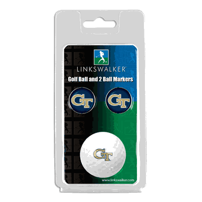 Georgia Tech Yellow Jackets Golf Ball And Team Ball Markers Gift Pack