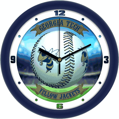 Georgia Tech Yellow Jackets Home Run Wall Clock