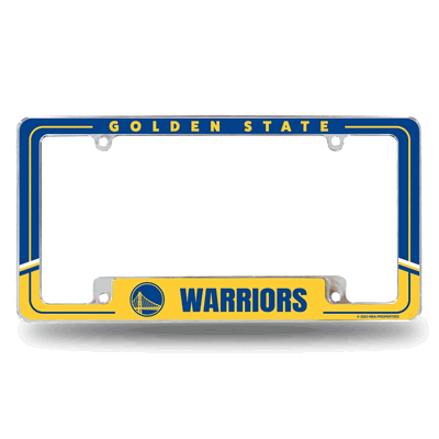 Golden State Warriors Two-Tone Chrome Automotive License Plate Frame