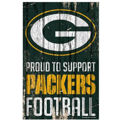 Green Bay Packers "Proud to Support" Wood Sign