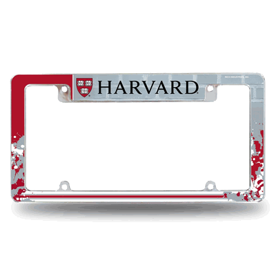 Harvard Crimson Standard Chrome Automotive License Plate Frame