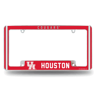Houston Cougars Classic 12" x 6" Chrome Auto License Plate Frame