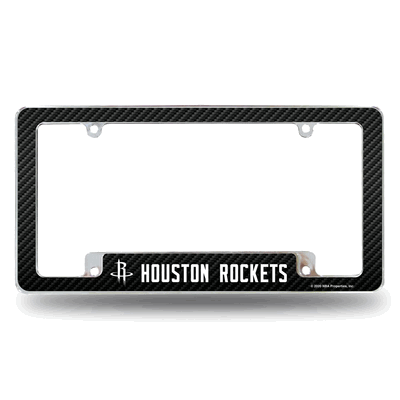 Houston Rockets Black 12" x 6" Chrome Auto License Plate Frame