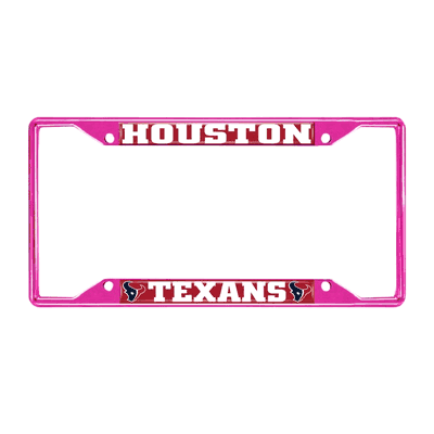 Houston Texans Pink Metal License Plate Frame