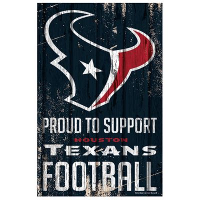 Houston Texans "Proud to Support" Wood Sign