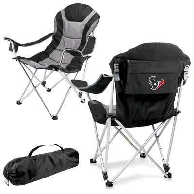 Houston Texans Reclining Camp Chair - Black with Gray Accents