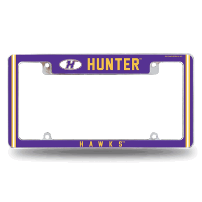 Hunter�Hawks 12" x 6" Chrome All Over Automotive License Plate Frame