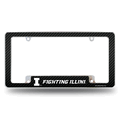 Illinois Fighting Illini Black Chrome Automotive License Plate Frame