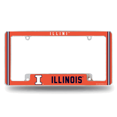 Illinois Fighting Illini Classic Chrome Auto License Plate Frame