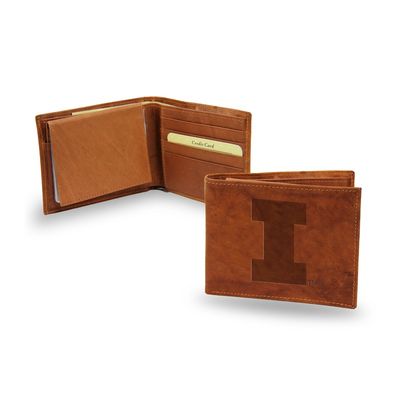 Illinois Fighting Illini Genuine Leather Billfold Wallet - 3.25" x 4.25"