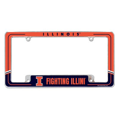 Illinois Fighting Illini Two-Tone Chrome Auto License Plate Frame