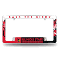 Illinois State Redbirds Back The Birds Chrome Auto License Plate Frame
