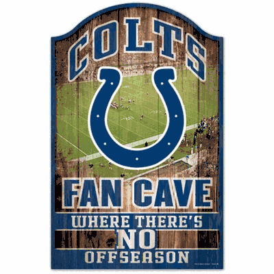 Indianapolis Colts 11x17 Wood Fan Cave Design Sign