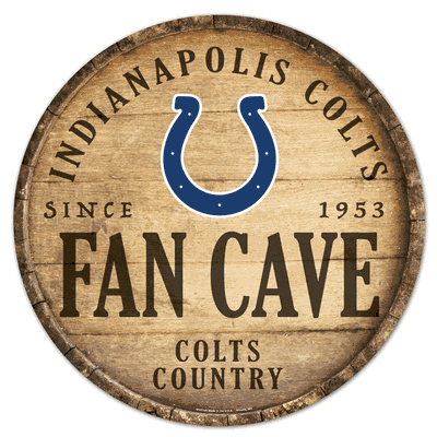 Indianapolis Colts 14 Inch Barrel Top Design Round Wood Sign