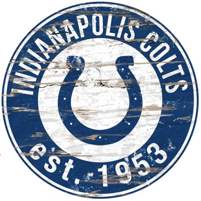 Indianapolis Colts Wood Sign - 24" Round