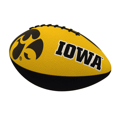 Iowa Combo Logo Junior-Size Rubber Football