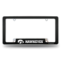 Iowa Hawkeyes Carbon Fiber Chrome Automotive License Plate Frame Iowa Hawkeyes Carbon Fiber Chrome Automotive License Plate Frame