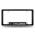 Iowa St Cyclones Carbon Fiber Design Chrome Auto License Plate Frame Iowa St Cyclones Carbon Fiber Design Chrome Auto License Plate Frame