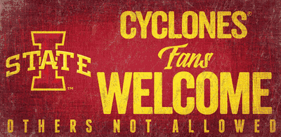 Iowa State Cyclones Wood Sign Fans Welcome 12x6