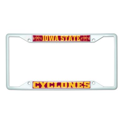 Iowa State White Metal License Plate Frame