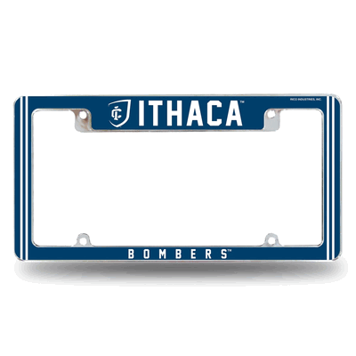Ithaca�Bombers 12" x 6" Chrome Automotive License Plate Frame