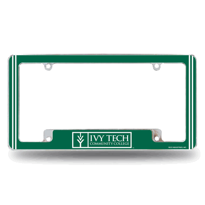Ivy Tech Bears 12" x 6" Chrome Automotive License Plate Frame