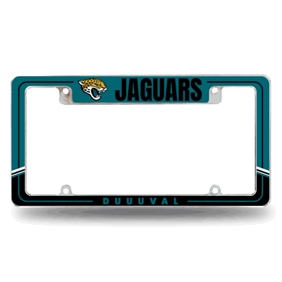 Jacksonville Jaguars Two-Tone Chrome Auto License Plate Frame