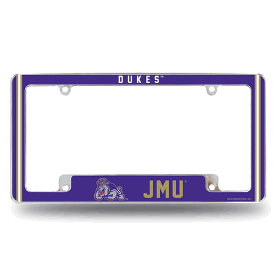 James Madison Dukes Classic Chrome Automotive License Plate Frame